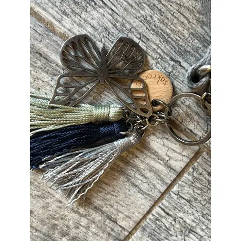 Sakroots Crossbody Bag Foldover 106495 Butterfly Purse Boho Handbag Gray