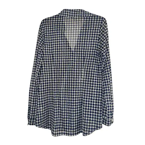 CAbi ✨ Mesh Plaid Sheer Button Sz Medium Shirt✨