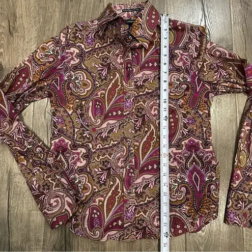 Lands' End New NWOT Lands’ End Women's Size 8 Paisley Print Button Up Shirt Baumwolle