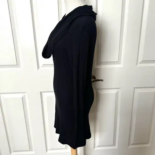 Splendid  black thermal knit cowl neck long sleeve dress