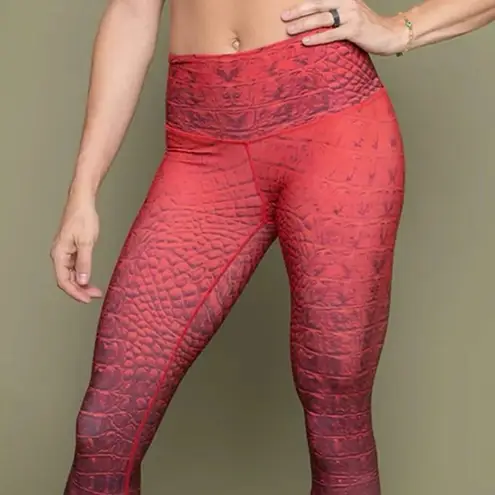NWOT Niyama Sol Agni Croc Barefoot Legging Sz XS Red