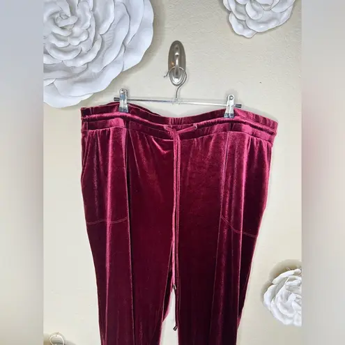Torrid NTM: Velvet Burgundy/Maroon Elastic Waist Tapered Pull On Pants Size 4