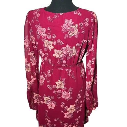 Oak and Trellis Sweetheart Midi Dress with Lace Trim Long Sleeve Size M NWT Size M