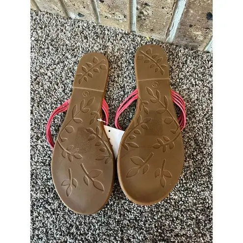 NWT Big Lots pink knot flipflops size 7/8‎ Brown - Image 3