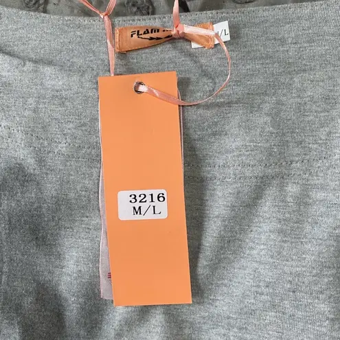 Flam Mode Paris Gray Corset Front Tie Shirt Size Medium/Large