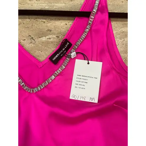 Generation Love NEW NWT Women's Pink Marian Crystal Trim Tank Top Size Small