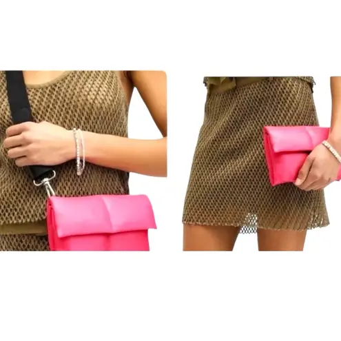 ALL SAINTS Ezra Quilt Crossbody in Hot Pink