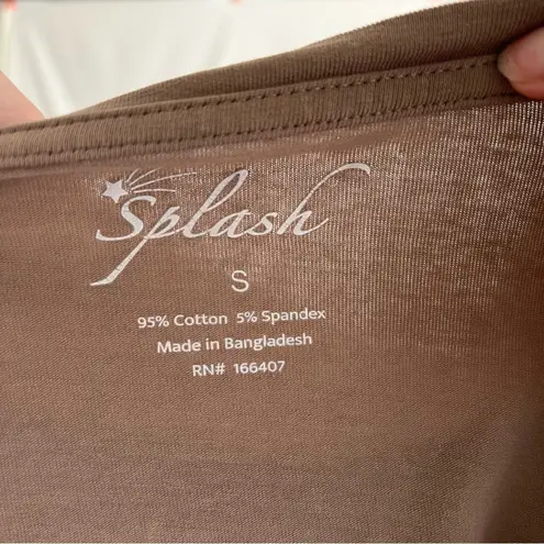 Splash Brown Stretchy Baby Tee - Size S