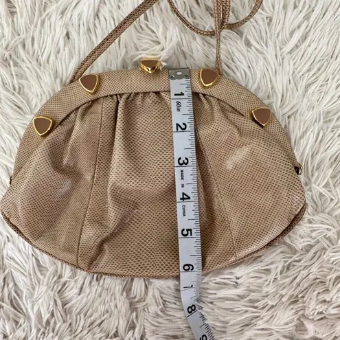 Susan Gail Vintage Cream/Tan Snakeskin Crossbody Purse