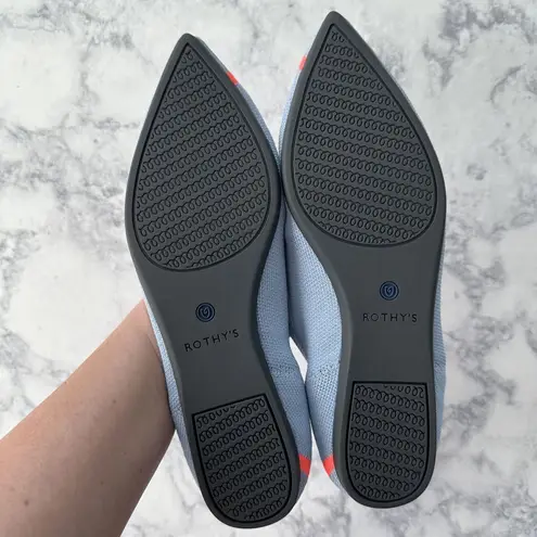 Rothy's The Point Soft Blue Orange Line Ballet Flats Size 8.5