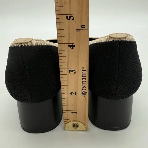 Vivaia Melody Pro Square Toe Chunky Heel Old Money Knit Comfort Black Ivory 7