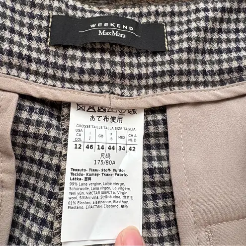 Max Mara WEEKEND Wool Houndstooth Pant Trousers Size 12