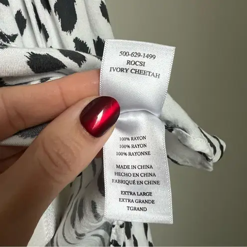 Rails Rocsi Shirt Ivory Cheetah REVOLVE Button Down Size XL Long Sleeve