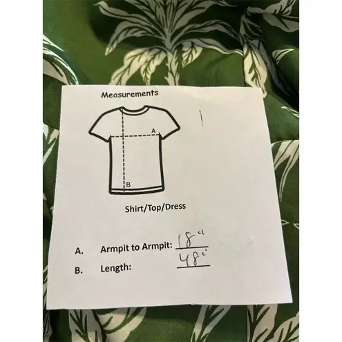 Truly 4 You Women's S Green Palm Leaf Print Midi Dress Summer Casual