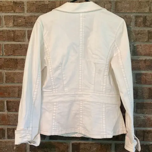 CAbi White jean jacket by  size medium