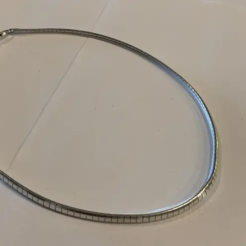 Sterling Silver Omega Chain Marked GM 925 Italy Necklace Lobster Clasp