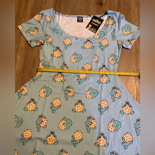 Rare! Cakeworthy Sesame Street Cookie Monster Skater Dress Blue Size L