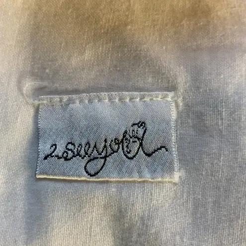 2seeyou White Floral Embroidered Deep V Neck Elastic Waist Maxi Dress Size Small