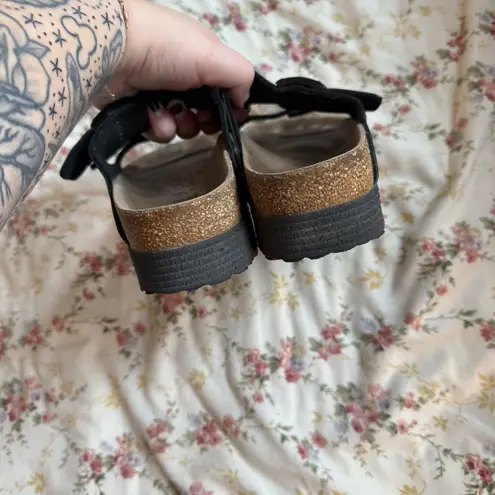 Birkenstock Papillio Arizona Platform Vegan Sandals Black Size 7