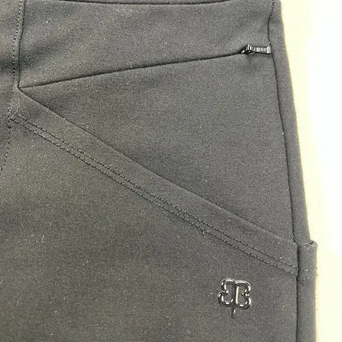 Betabrand Power Down Pant Black Ponte Seamed Legs Skinny Fit Size S