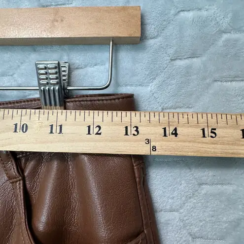 Wilfred Women Melina Faux Leather Pants Brown Sz 4 Straight Leg Chic Minimalist