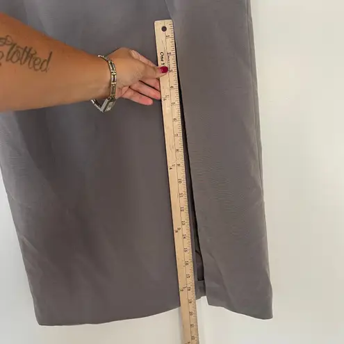 Bob Mackie Vintage V-neck Sleeveless Side Slit Long Evening Dress Gray Size 12