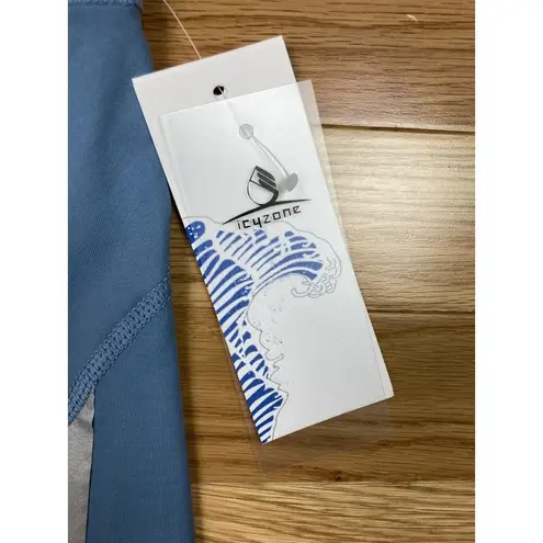 icyzone New Yoga Running Workout Legging Womens Large Light Blue Crop Stretch