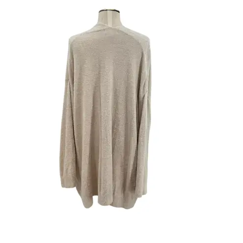 Barefoot Dreams CozyChic Lite Cardigan Ribbed Edge Cream Ivory Size Large