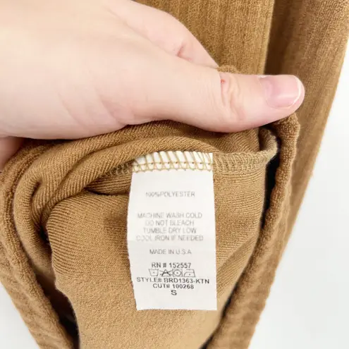 Kittenish NWT Womens Terry Cloth Tie Strap Ribbed Knit Mini Dress Size S Brown