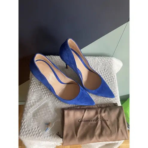 Gianvito Rossi NWOB Blue Suede 100mm Pumps Sz 37