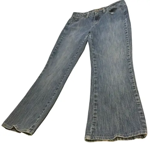 St John Bay Womens Blue Wash Flare Jeans Size 28