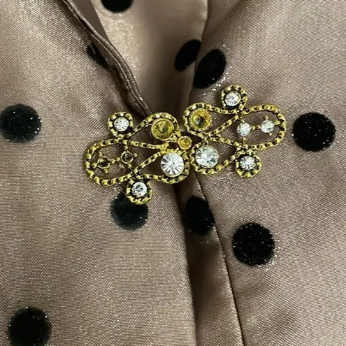 Kathy Roberts Bronze Brown Polka Dot Cocktail Jacket Womens Size 16