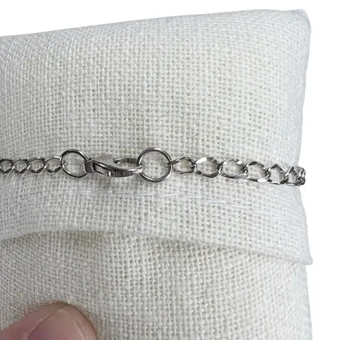 Sterling Silver S76 925 Stamped Volleyball Charm Oval Curb Link Chain Bracelet