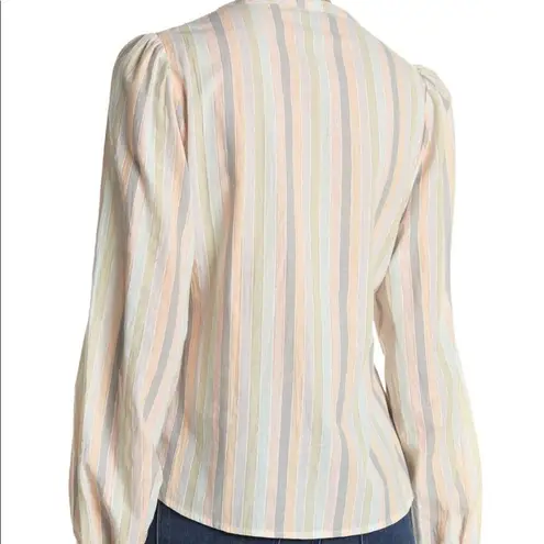 joe's jeans Joe’s Jeans Striped Button Down Blouse NWT Sz XS Cotton Metallic Designer