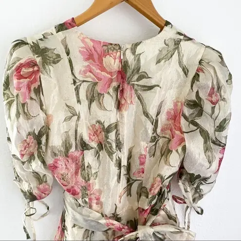 Alice McCALL Salvatore Metallic Floral Mini Dress Gold Size 0 NWT