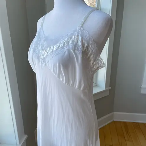 Vintage Met Lin White Lace Slip Dress Size 36 Medium
