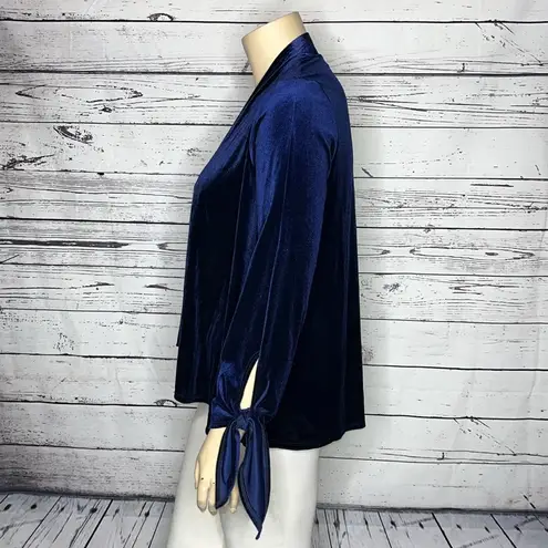 W5 Size XL Blue Velvet Cascade Front Cardigan Jacket