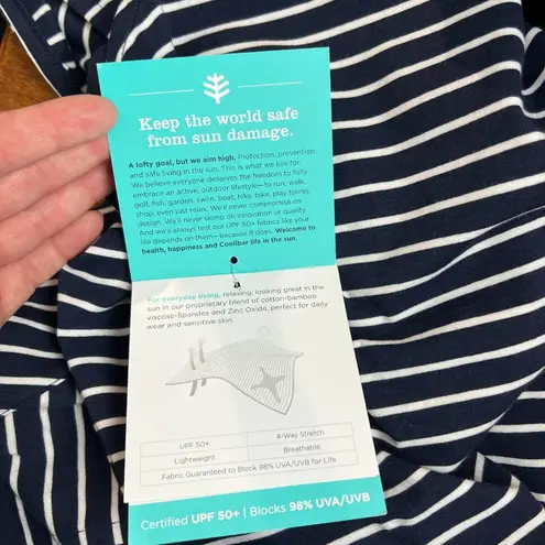 Coolibar Oceanside Tank Dress Womens XL Navy Blue Stripe Sleeveless UPF 50+ New