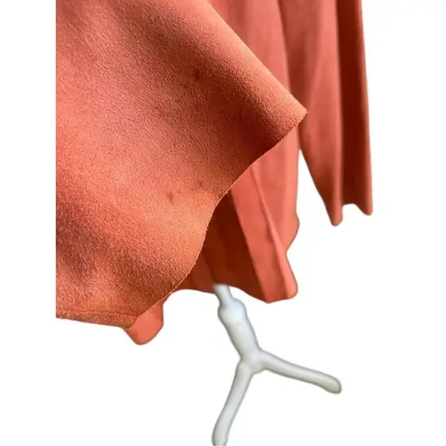 Worth Women’s 100% Leather Button Down Long Sleeve Blouse Orange Rustic 16