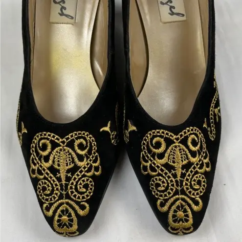 Spiegel Women's Black/Gold Shoes/Heels Sz 6B SKU 4343