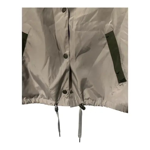 Full Tilt  Womens Gray/Green Button Front Windbreaker, XL - Image 2