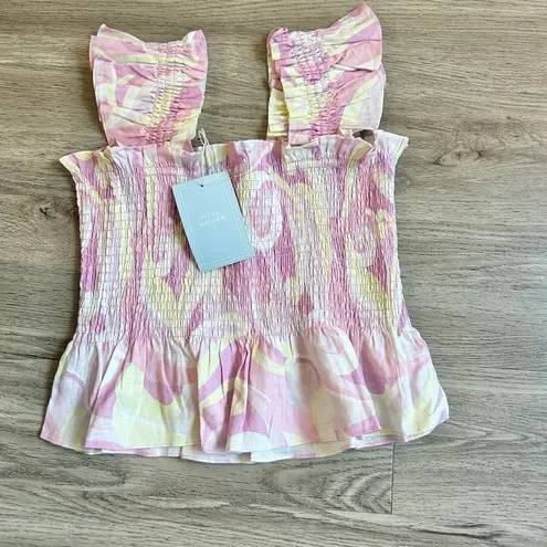 Hill House The Paz Top and Skirt Set Linen in Candy Kaleidoscope Size M NWT