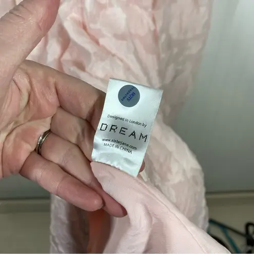 Sister Jane DREAM pink Floral Brocade Organza Mini Dress Puff Sleeve size medium