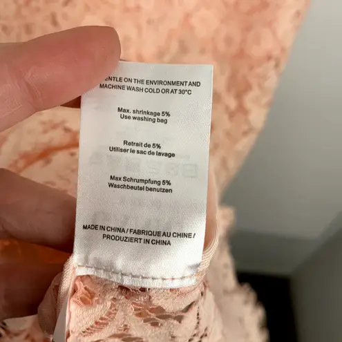 Ganni Duval Corded Lace Pink Midi Dress Womens EU 38 US 6/8