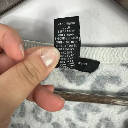 INC Cardigan Women 1X Sequin Leopard Print Stretch Glam Y2K Maximalist Party Black