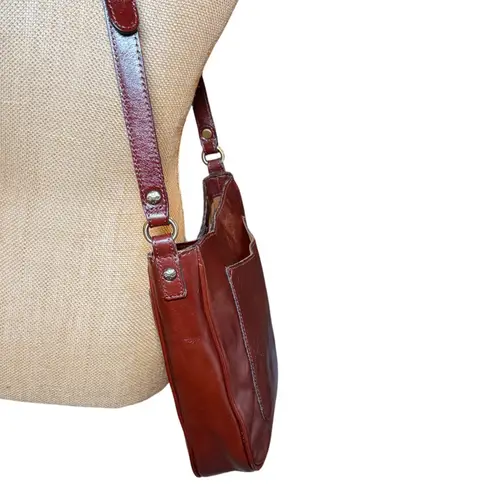Patricia Nash Viareggio Satchel Crossbody Chestnut Leather Designer Everyday