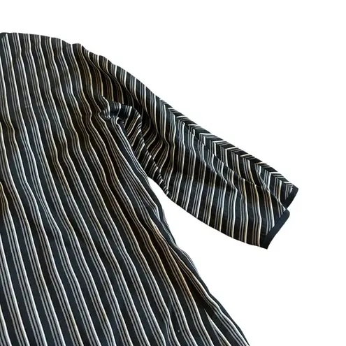 Max Mara Studio Striped Dress Crossover Retro Y2K 3/4 Sleeves Size 8 Women's