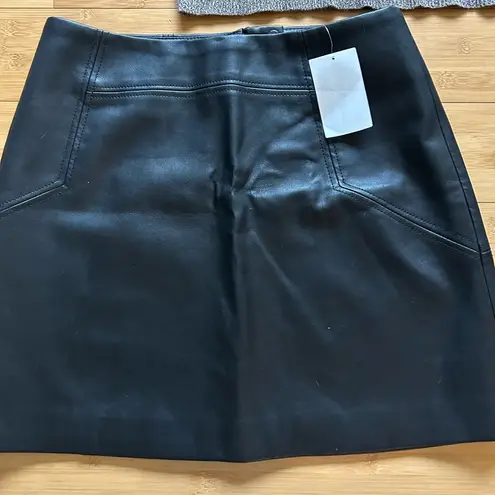 H&M NWT  Black Faux Leather Mini Skirt