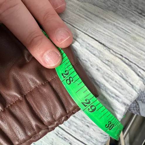 We Wore What Vegan Leather Joggers Brown Butter Soft Med