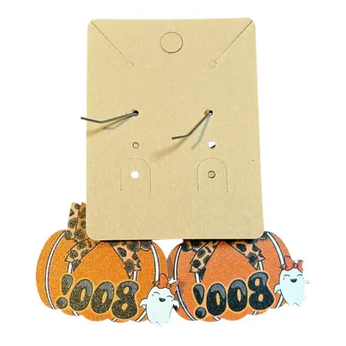 Halloween Pumpkin Earrings Boo Leopard Bow Ghost Dangle Drop Earrings New Orange